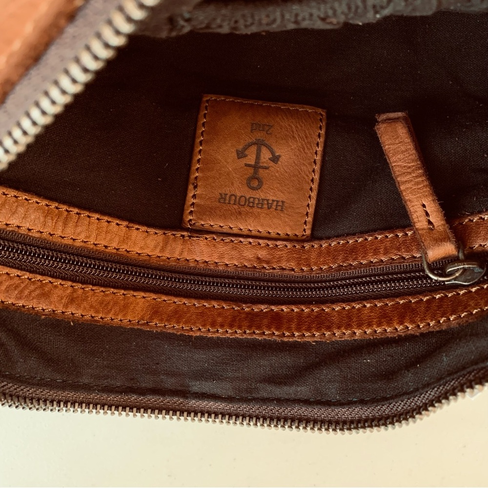 NWT Harbour 2nd Genuine Cognac  Leather Crossbody Medium  Bag - Picture 11 of 13